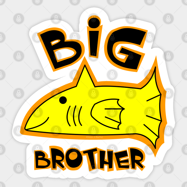 Big Brother Yellow Fish Sticker by Barthol Graphics